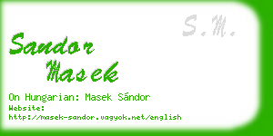 sandor masek business card