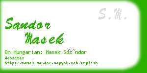 sandor masek business card